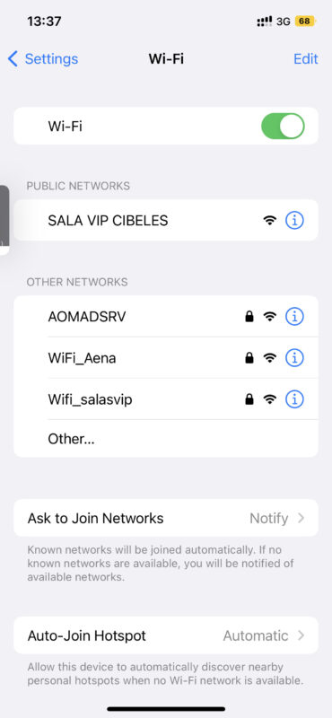 「シベーレス（Cibeles）」のWifi