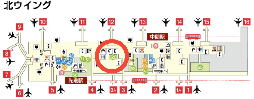 関空のラウンジ「六甲」のマップ